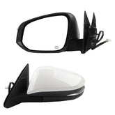 Left Driver Side Mirror Compatible with 2014-2019 Toyota Highlander Heated Power Adjustable Glass Manual Fold Turn Signal Light Painted White 6 PINS Replaces# 87940-0E130 TO1320317